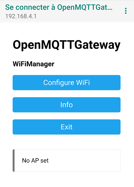 Wifi manager menu