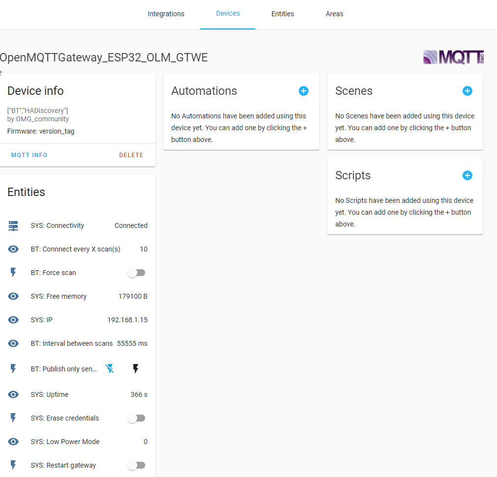 Home Assistant Auto Discovery