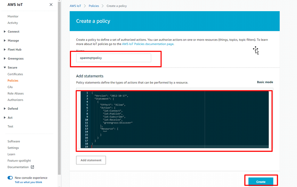 AWS tutorial step